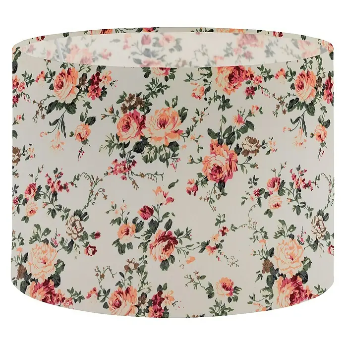 Eglo Lampenschirm 1+1 Vintage - Ø x H: 25 x 18 cm, Blumen, Textil - Vorderansicht