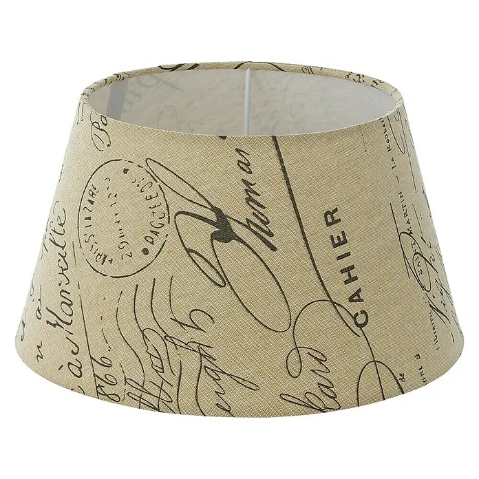 Eglo Lampenschirm 1+1 Vintage - Ø x H: 25 x 14 cm, Braun, Textil - Vorderansicht
