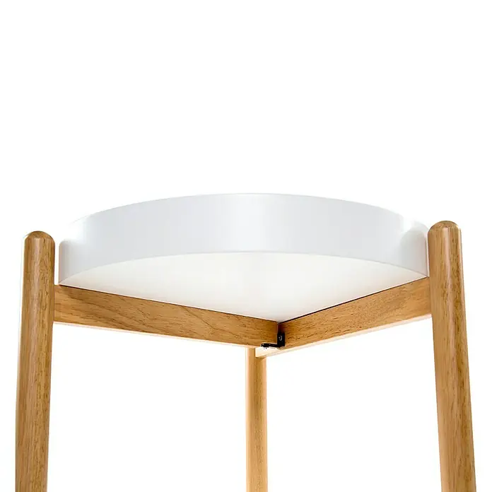 Phönix Rubby Beistelltisch - Ø x H: 40 x 45 cm, Weiß, Braun - Detailaufnahme