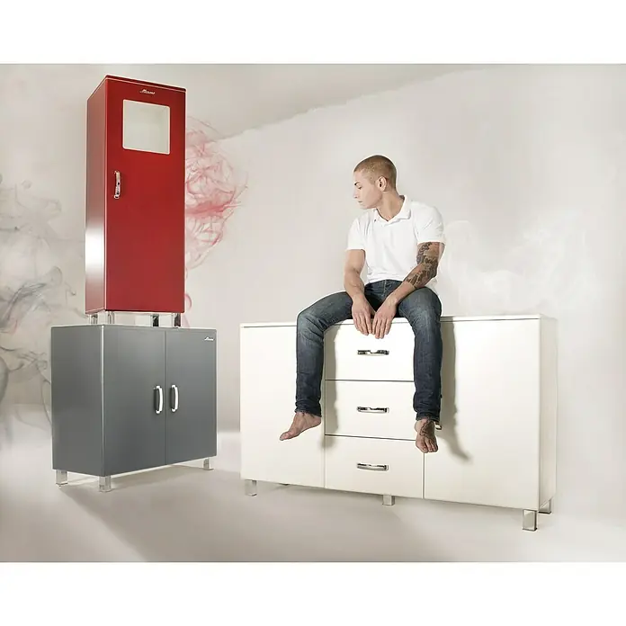 Phönix Miami Sideboard - L x B x H: 43 x 146,4 x 88,8 cm, Weiß, Anzahl Schubladen: 3 Stk., Anzahl Türen: 2 Stk. - Stimmungsaufnahme