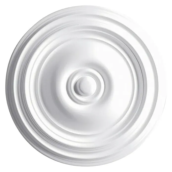 Rosette Carla - 37 cm, Expandiertes Polystyrol (EPS), Modern, Weiß - Vorderansicht