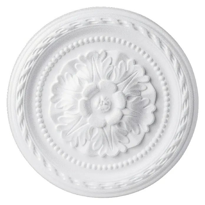 Rosette Diana - 30 cm, Expandiertes Polystyrol (EPS), Biedermeier, Weiß - Vorderansicht