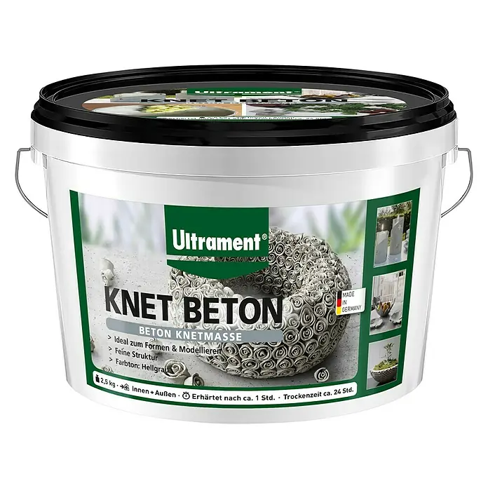 Ultrament Beton-Knetmasse Knet Beton - Hellgrau, 2,5 kg - Vorderansicht