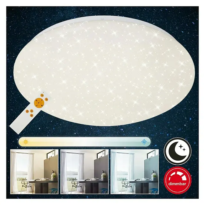 Briloner Plafón LED redondo Verb - 22 W, Ø x Al: 39 x 10 cm, Blanco, Blanco cálido