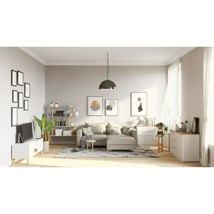 Phönix Scandi Regal - L x B x H: 35 x 115 x 150 cm, Weiß, Traglast: 10 kg/Boden - Stimmungsaufnahme