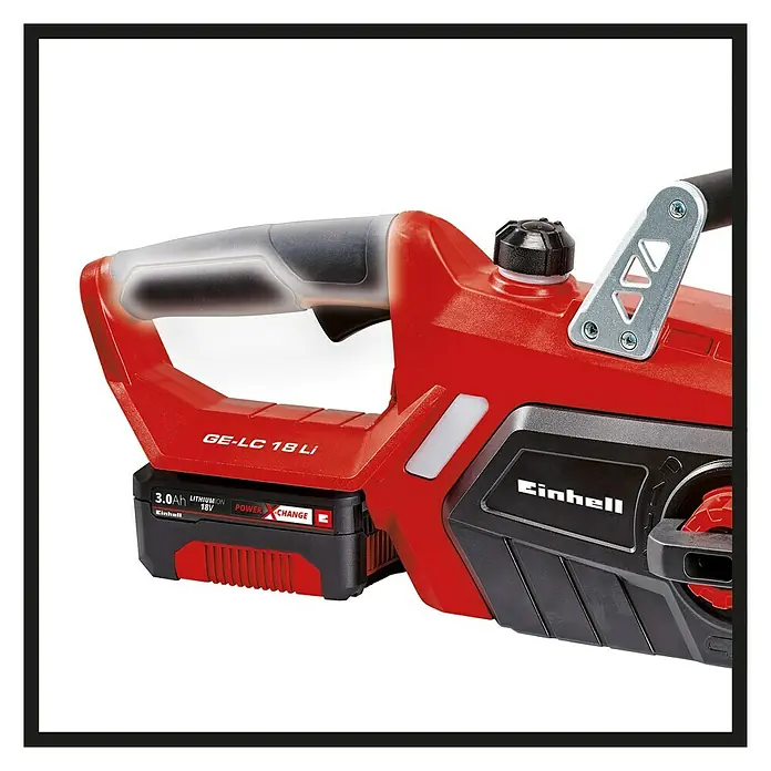 Einhell Power X-Change Akumulatorska lančana pila GE-LC 18 Li Kit - 18 V, Litij-ionska, 3 Ah, 1 baterija, Dužina mača: 25 cm - Detaljan prikaz