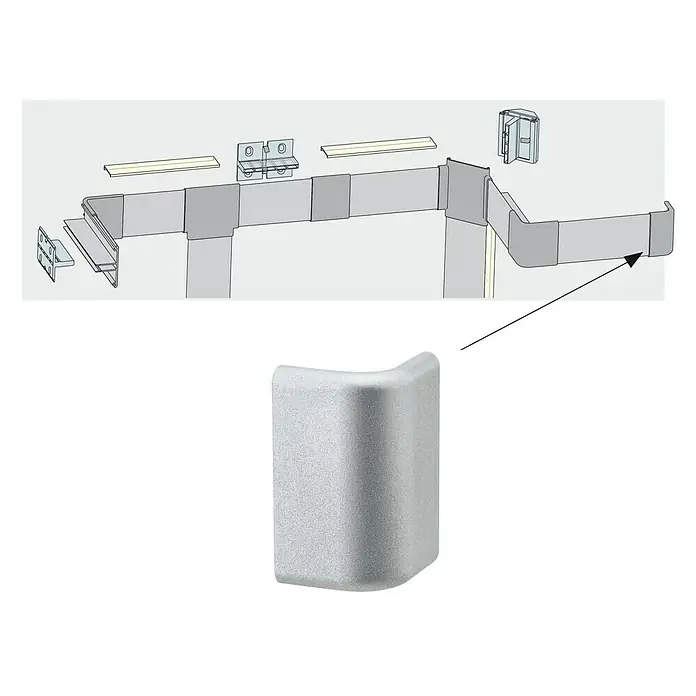 Paulmann Duo Krajnja kapica Cap - 24 x 22 x 42 mm, Plastika, 2 Kom. - Pogled sprijeda
