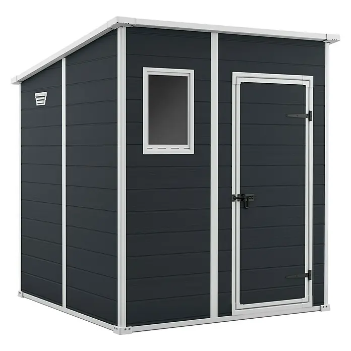 Keter Caseta para jardín Manor Pent 6x6 - Plástico, Antracita/Blanco