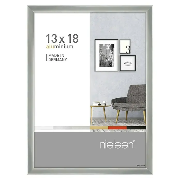 Nielsen Bilderrahmen Pixel - Silber, 13 x 18 cm, Aluminium - Vorderansicht