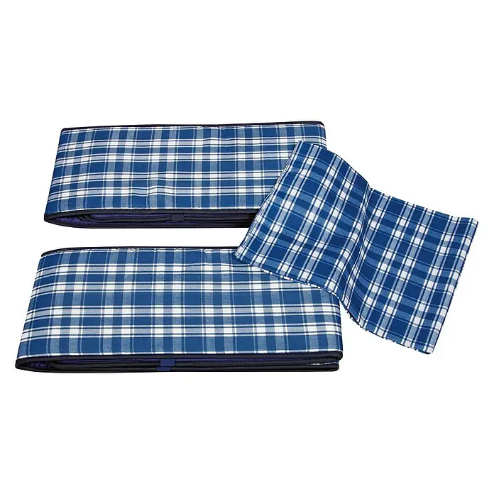 Doppler Bierbankauflagen-Set - Weiß/Blau, Kariert, Passend für: 70 cm Tischbreite