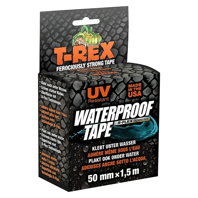 T-Rex Reparaturband Waterproof - Schwarz, 1,5 m x 50 mm - Linke Seitenansicht