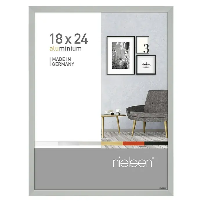 Nielsen Bilderrahmen Pixel - Mattsilber, 18 x 24 cm, Aluminium - Vorderansicht