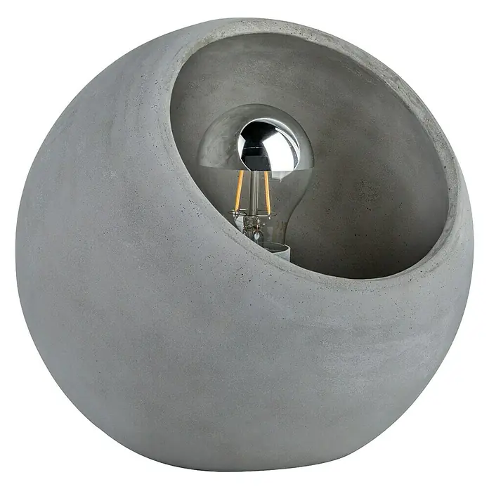 Paulmann Neordic Tischleuchte rund Ingram - 20 W, Ø x H: 230 mm x 21,5 cm, Grau, E27 - Vorderansicht