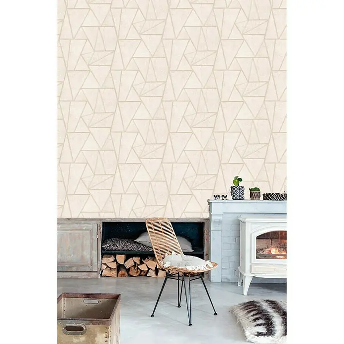 Papel pintado Geo - Gris, Gráfico, 10 x 0,53 m