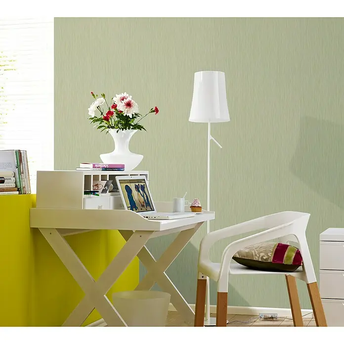 Papel pintado texturizado Green - Verde, 10 x 0,53 m