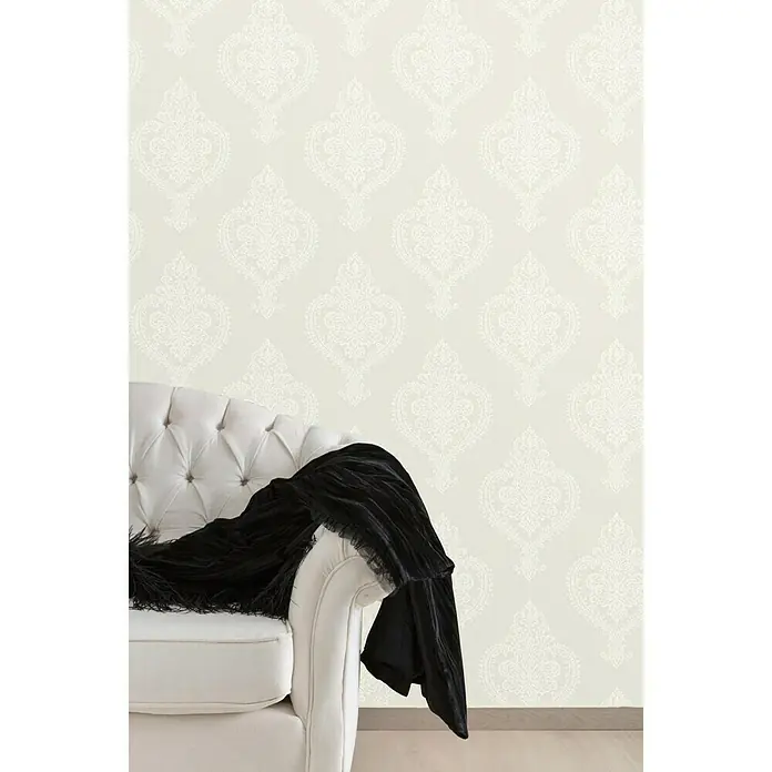 Papel pintado Damasco - Beige, 10 x 0,53 m