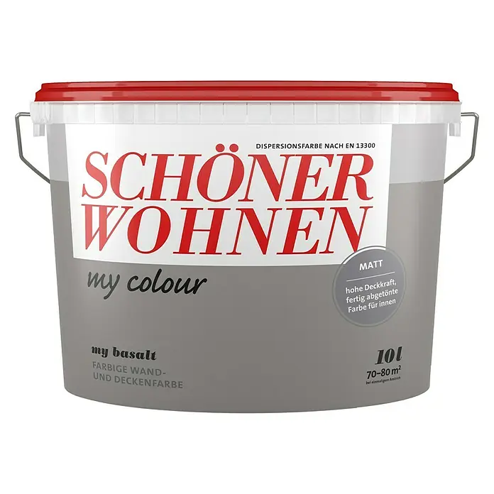 SCHÖNER WOHNEN-Farbe my colour Wandfarbe - My Basalt, Matt, 10 l - Vorderansicht