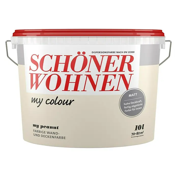 SCHÖNER WOHNEN-Farbe my colour Wandfarbe - My Peanut, Matt, 10 l - Vorderansicht