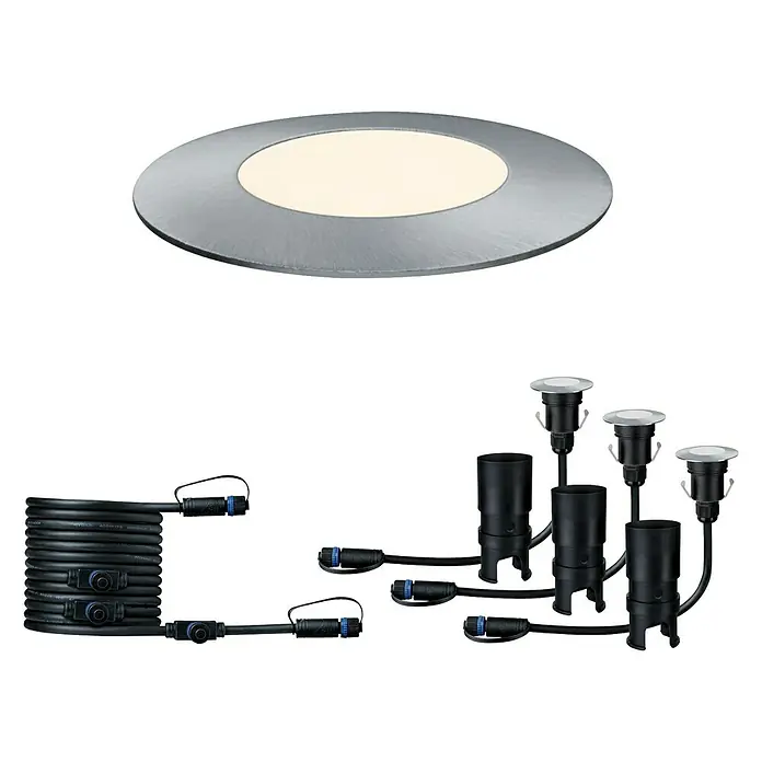 Paulmann Plug & Shine Set de luces de jardín LED Floor Mini - 3 ud., 24 V, 2,5 W, IP65 - Vista frontal