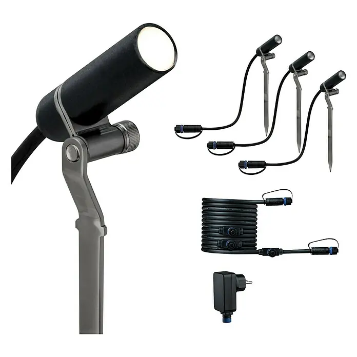 Paulmann Plug & Shine Set de luces de jardín LED Plantini - 2,5 W, 1 luz, Estaca, IP65 - Vista frontal