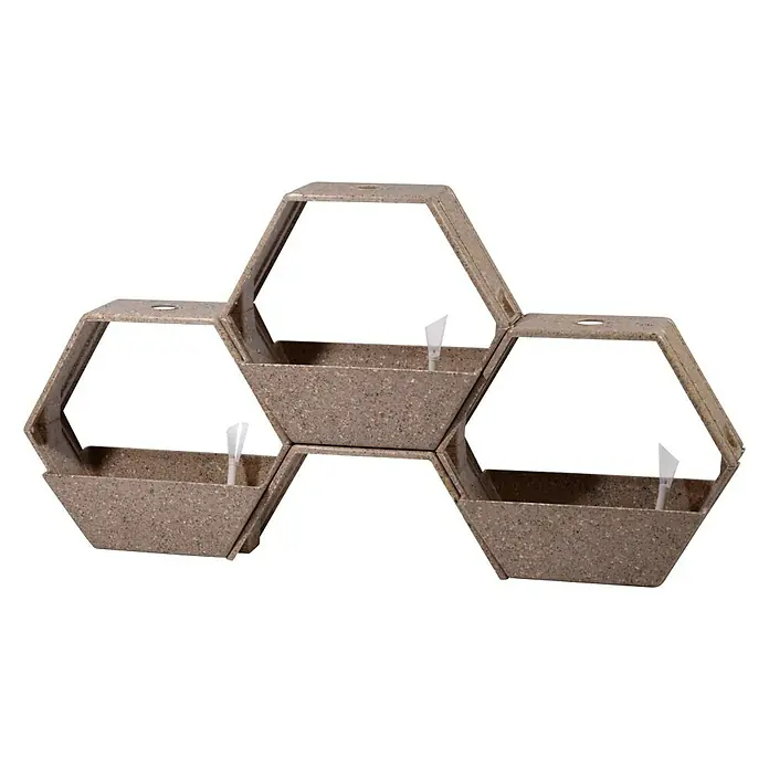 Dobar Pflanzkasten-System - 124 x 21 x 66 cm, Kaffeefaser - Vorderansicht