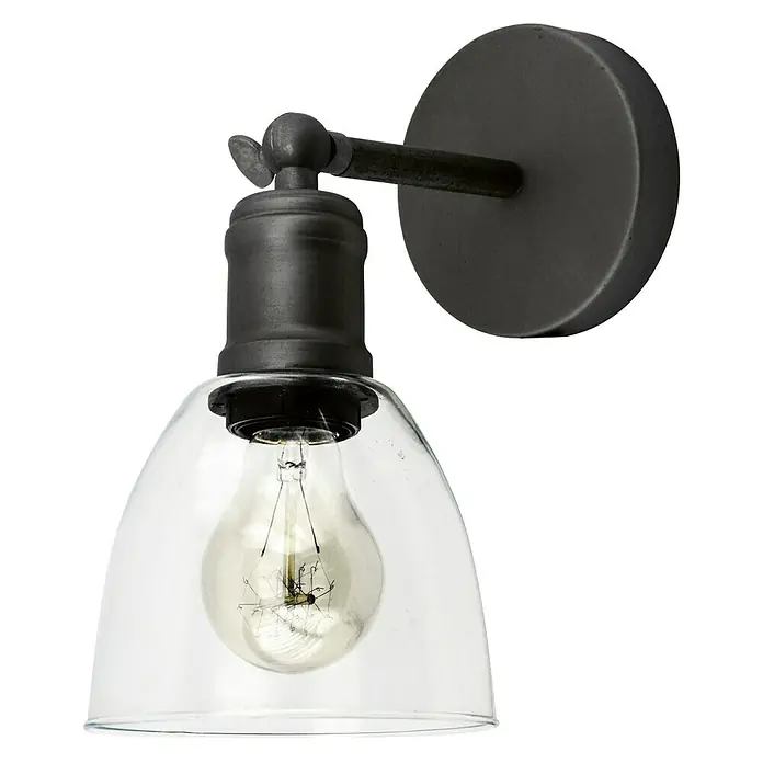 Aplique de pared Antiquar - 40 W, L x An x Al: 26 x 16 x 28 cm, Negro, E27