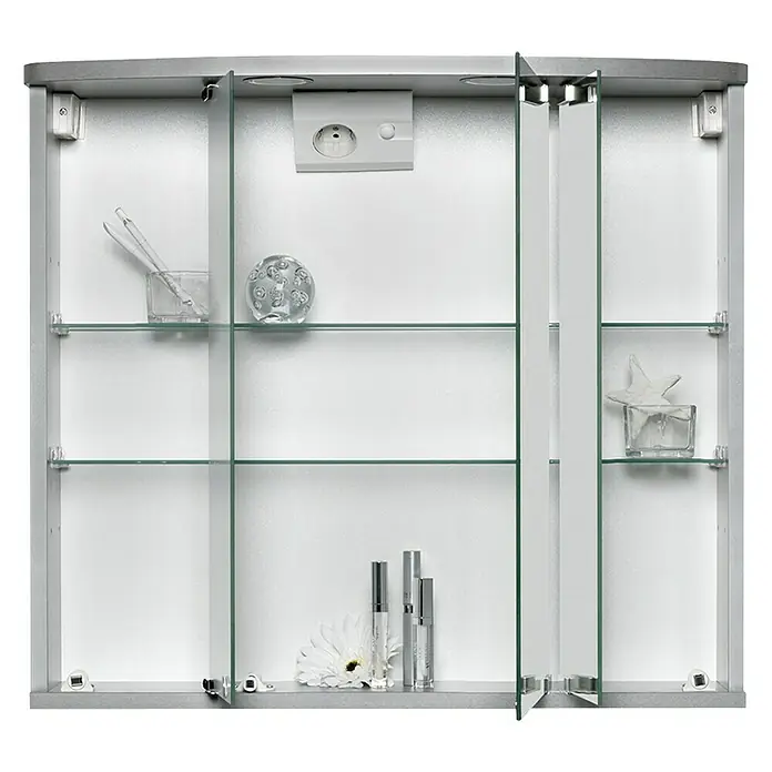 Jokey LED-Spiegelschrank Doro - B x H: 67,4 x 60 cm, Mit Beleuchtung, MDF, Silber - Detailaufnahme