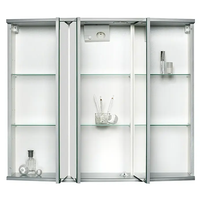 Sieper LED-Spiegelschrank Modena - B x H: 82,5 x 70,2 cm, Mit Beleuchtung, MDF, Silber - Detailaufnahme