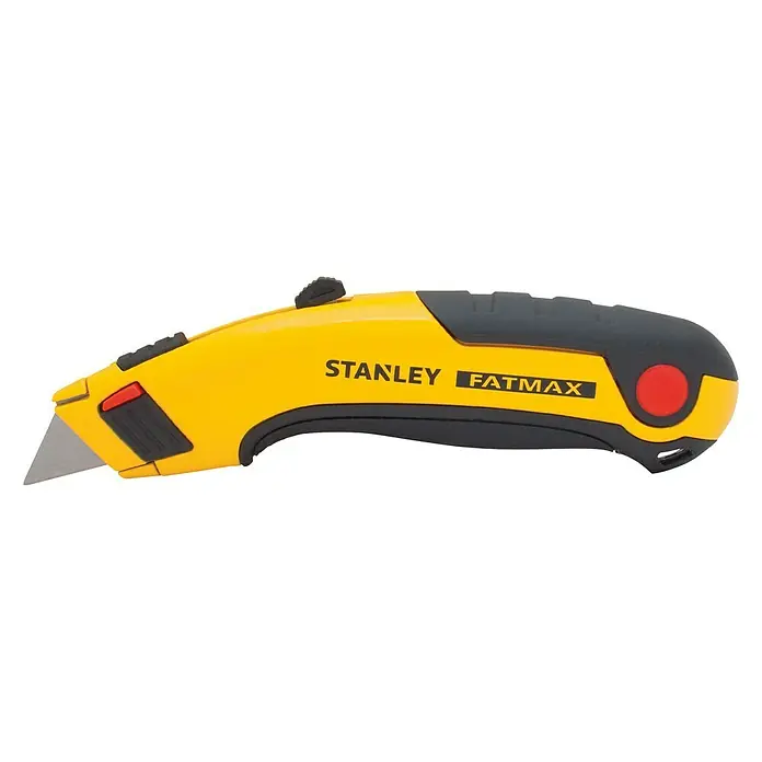 Stanley FatMax Cuchillo cúter - Cuchilla trapezoidal, Depósito de cuchillas en carcasa