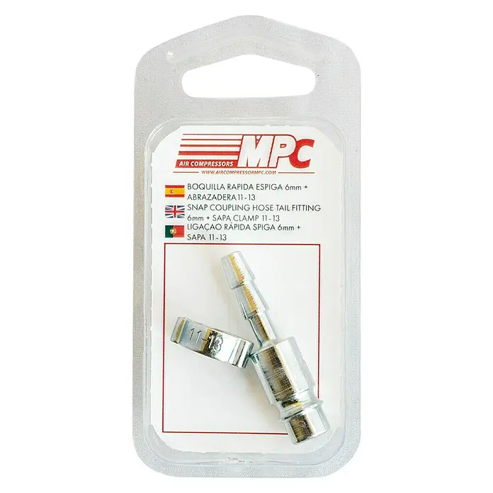 MPC Boquilla de conexión espiga con abrazadera SAPA - 15 - 18 mm, Diámetro boquilla: 6 mm