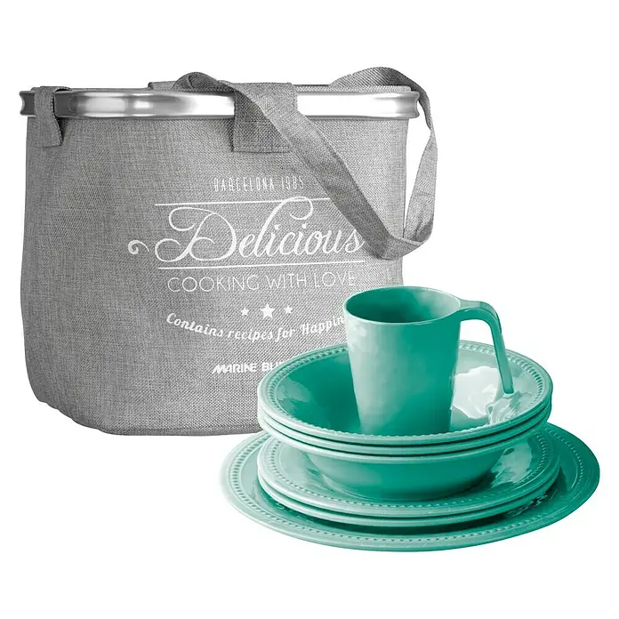 Marine Business Harmony Set de vajilla Acqua - 24 piezas, Plástico, Turquesa