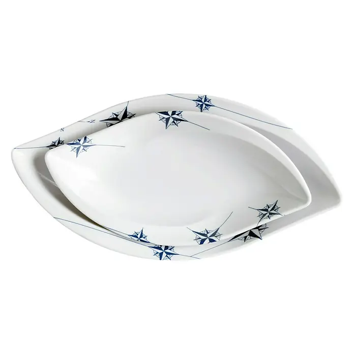 Marine Business Northwind Set de vajilla para aperitivo - 4 piezas, Plástico, Blanco, Azul