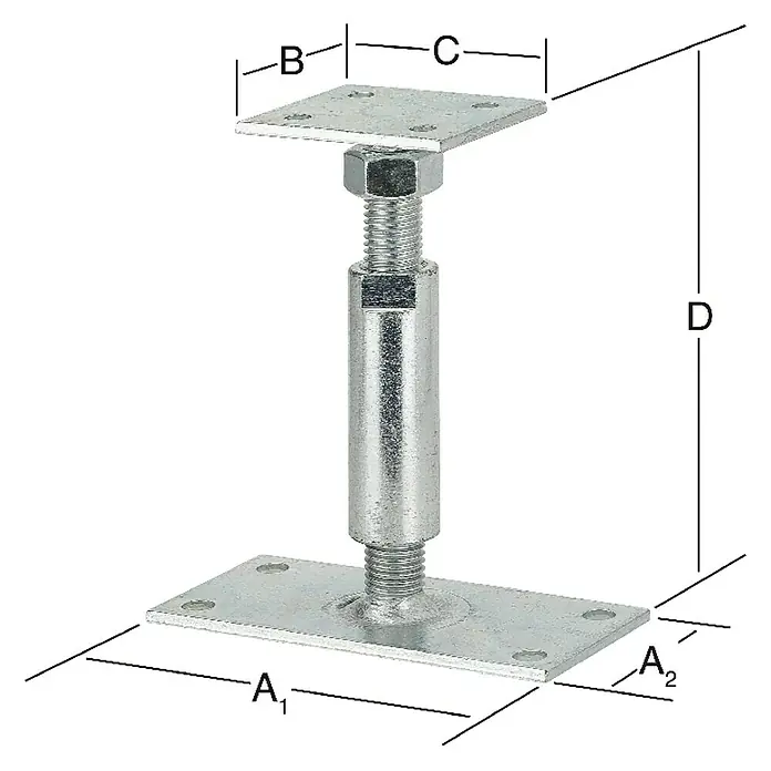 Vormann Stützenschuh Podest - L x B x H: 150 x 80 x 60 mm, Stahl, Verzinkt