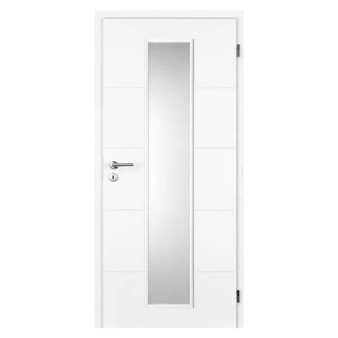 Fridoor Zimmertür Quadro - 90 x 203 cm, DIN Anschlag: Rechts, Weiß lackiert, Mittellage: Wabe