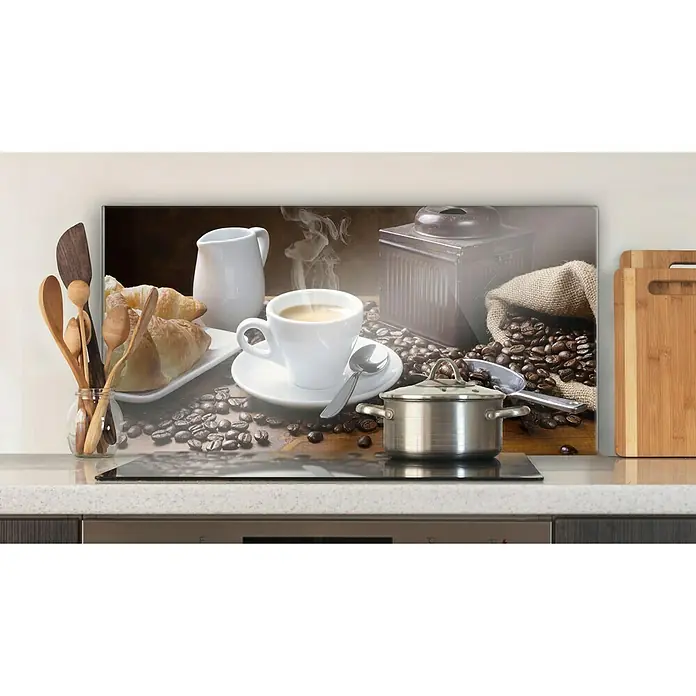 CUCINE Küchenrückwand - Coffee Fragrance, 80 x 40 cm, Stärke: 6 mm, Einscheibensicherheitsglas (ESG) - Vorderansicht