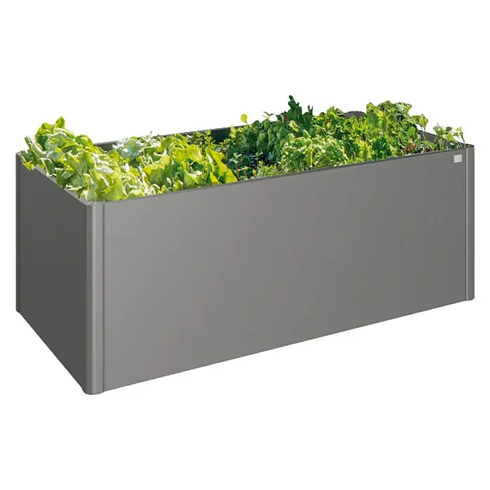 Biohort Hochbeet - L x B x H: 102 x 201 x 77 cm, Stahl, Dunkelgrau Metallic