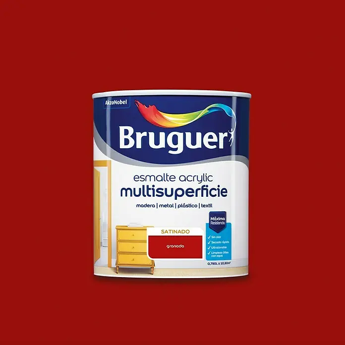 Bruguer Esmalte de color Acrylic multisuperficie - Granada, 250 ml, Satinado