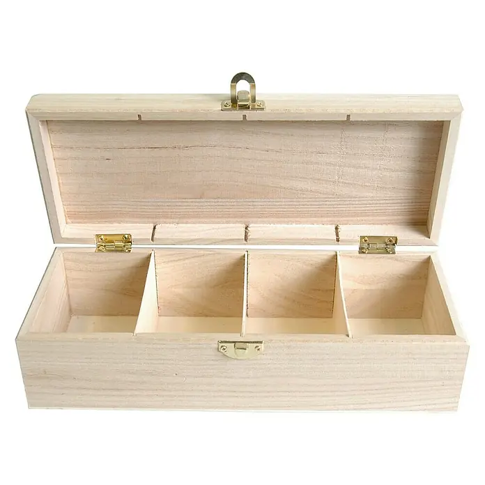 Artemio Caja de madera Te - L x An x Al: 27 x 8 x 10,5 cm, Natural/marrón claro