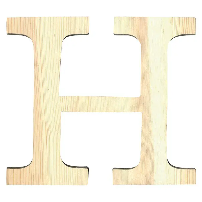 Artemio Letra de madera - Motivo: H, L x An x Al: 19 x 1 x 19 cm, Madera