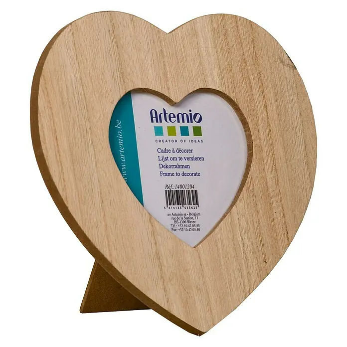 Artemio Marco de madera Corazón - Marrón, 17,5 x 17,5 cm, Madera