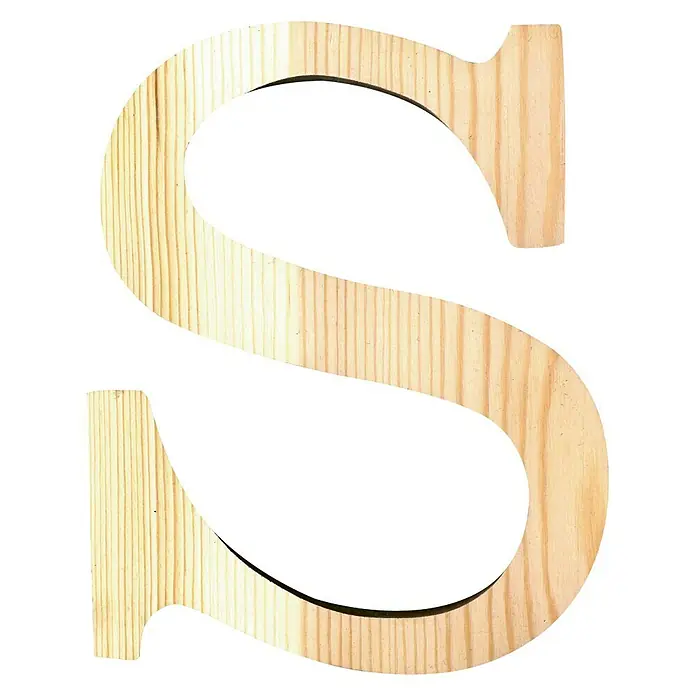 Artemio Letra de madera - Motivo: S, L x An x Al: 19 x 1 x 19 cm, Madera