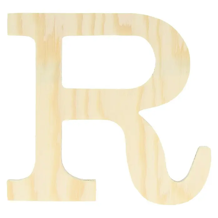Artemio Letra de madera - Motivo: R, L x An x Al: 11,5 x 1 x 11,5 cm, Madera