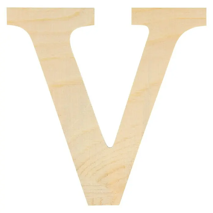 Artemio Letra de madera - Motivo: V, L x An x Al: 11,5 x 1 x 11,5 cm, Madera