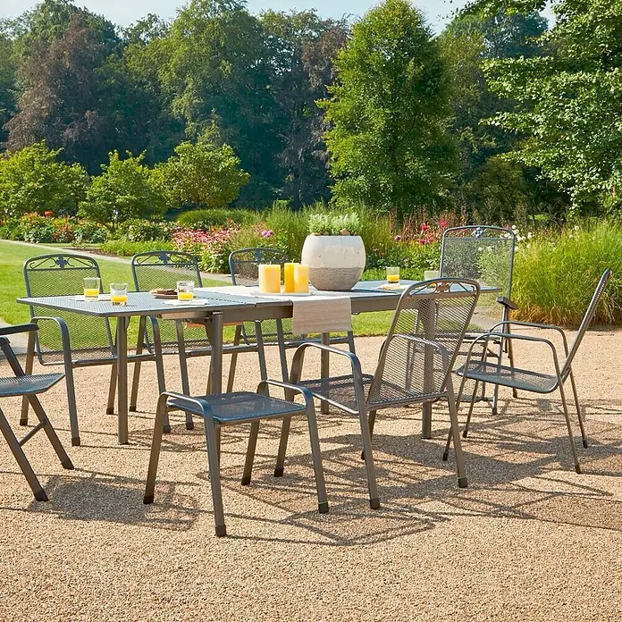 MWH Garten-Liegestuhl Savoy - B x T x H: 58 x 70 x 110 cm, Stahl, Eisengrau