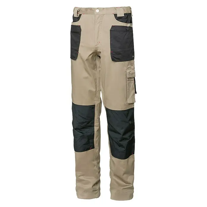 Industrial Starter Pantalones de trabajo Stretch - Algodón 97%, Spandex 3%, S, Beige/Negro