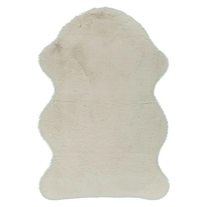 Deko-Kunstfell Cosy - Elfenbein, 90 x 60 cm, 100 % Polyester - Ansicht von oben