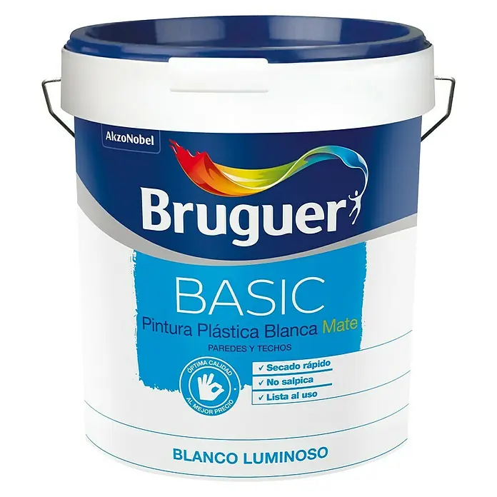 Bruguer Pintura para paredes y techos Basic - Blanco, 4 l, Mate