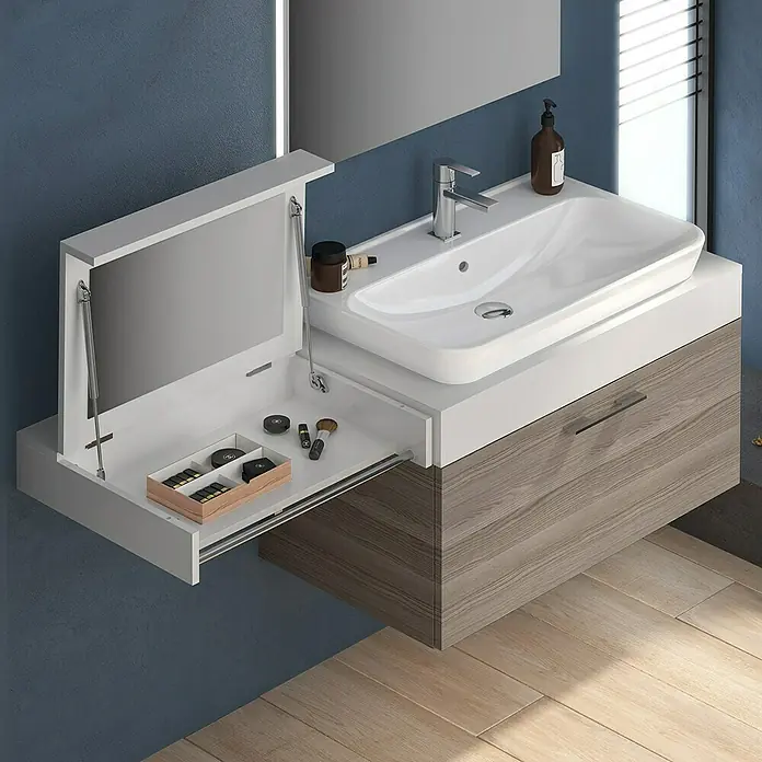 Camargue Loft Waschtischunterschrank - 90 x 50 x 36 cm, Eiche Cordoba, Matt - Stimmungsaufnahme