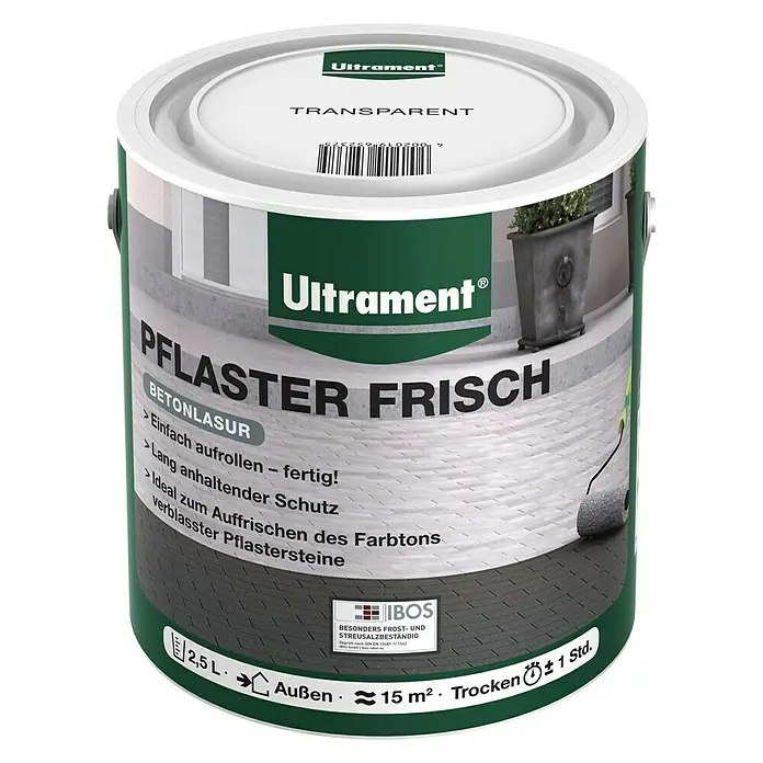 Ultrament Betonlasur Pflaster Frisch - Transparent, 2,5 l - Ansicht von oben