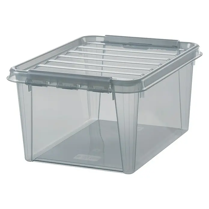 SmartStore Aufbewahrungsbox - L x B x H: 50 x 39 x 26 cm, Kunststoff, Grau - Linke Seitenansicht